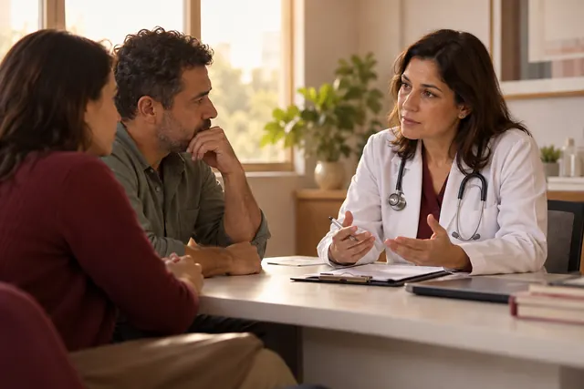 Paciente e médico conversando sobre acesso ao tratamento